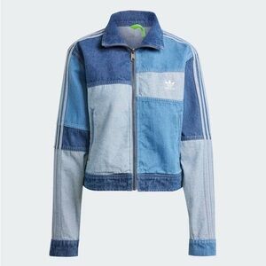 RARE adidas X KSENIASCHNAIDER designer Denim Patchwork Track Jacket, Small *NWT*